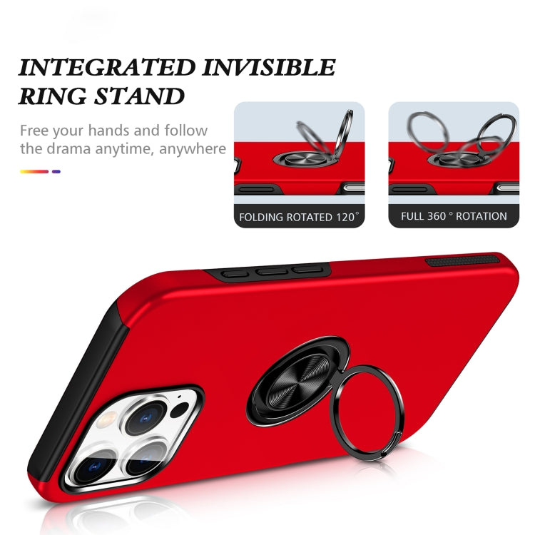 For iPhone 16 Pro Magnetic Ring Holder Phone Case(Red) - iPhone 16 Pro Cases by buy2fix | Online Shopping UK | buy2fix