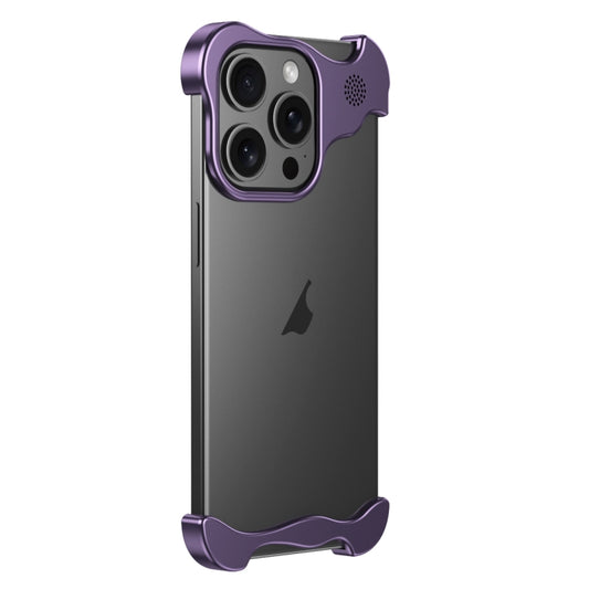 For iPhone 15 Pro Max Aromatherapy Alloy Frameless Phone Case(Purple) - iPhone 15 Pro Max Cases by buy2fix | Online Shopping UK | buy2fix