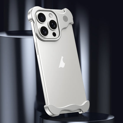 For iPhone 16 Plus Aromatherapy Alloy Frameless Phone Case(Silver) - iPhone 16 Plus Cases by buy2fix | Online Shopping UK | buy2fix