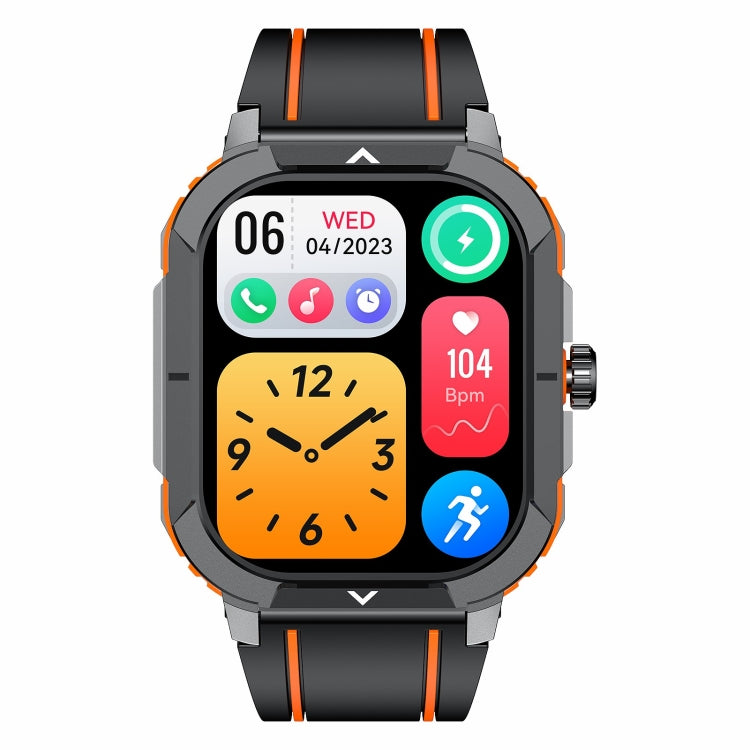 LEMFO HK56 2.06 inch BT5.3 IP68 Sport Smart Watch, Support Bluetooth Call / Message Notification / Heart Rate / Blood Pressure Health Monitor(Orange) - Smart Watches by LEMFO | Online Shopping UK | buy2fix