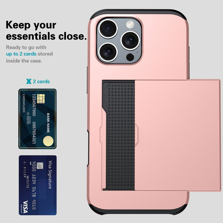 For iPhone SE 2024 Shockproof Armor Phone Case with Card Slot(Rose Gold) - More iPhone Cases by buy2fix | Online Shopping UK | buy2fix