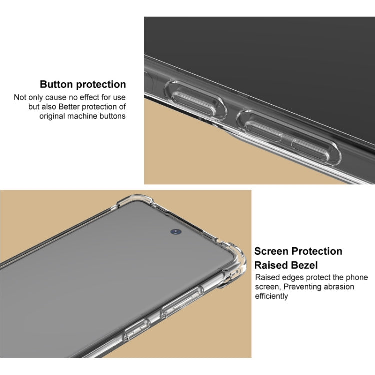 For HTC U24 Pro imak Shockproof Airbag TPU Phone Case(Transparent Black) - HTC by imak | Online Shopping UK | buy2fix