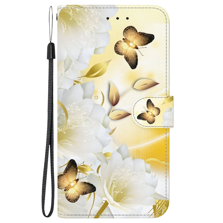 For Xiaomi Redmi K70 Pro / K70 Crystal Texture Colored Drawing Leather Phone Case(Gold Butterfly Epiphyllum) - K70 Cases by buy2fix | Online Shopping UK | buy2fix