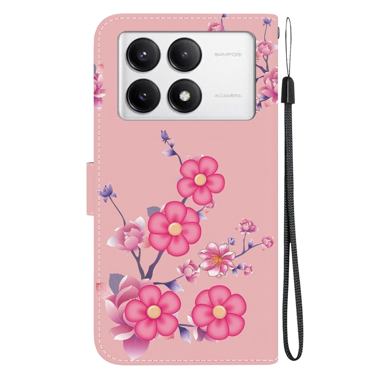 For Xiaomi Redmi K70 Pro / K70 Crystal Texture Colored Drawing Leather Phone Case(Cherry Blossoms) - K70 Cases by buy2fix | Online Shopping UK | buy2fix