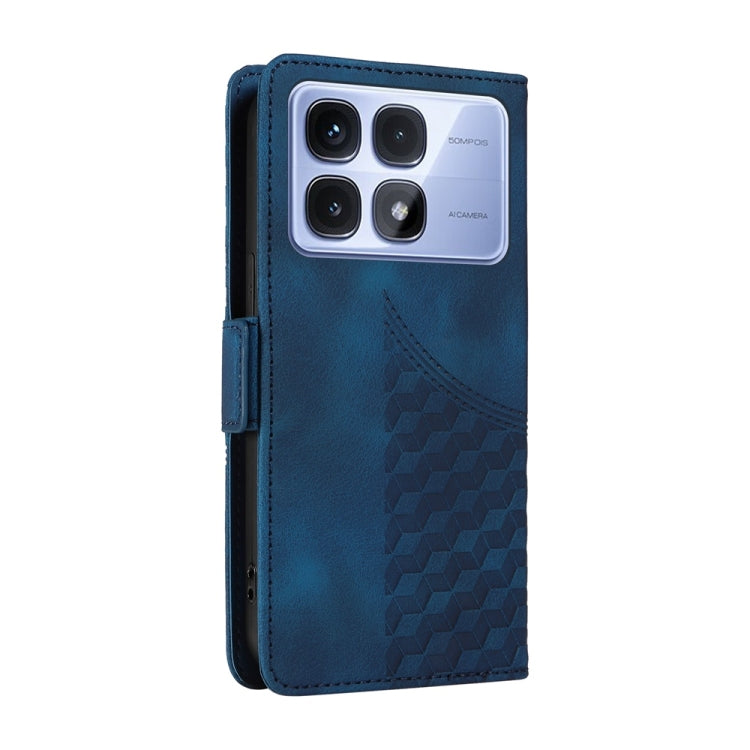 For Redmi K70 Ultra Embossed Rhombus Starry Leather Phone Case(Blue) - Xiaomi Cases by buy2fix | Online Shopping UK | buy2fix