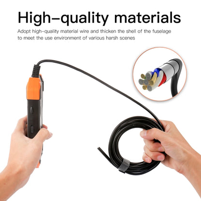 T20 4.3 inch IPS Screen 7.9mm Triple Camera IP67 Waterproof Hard Cable Digital Endoscope, Length:2m(Black Orange) -  by buy2fix | Online Shopping UK | buy2fix