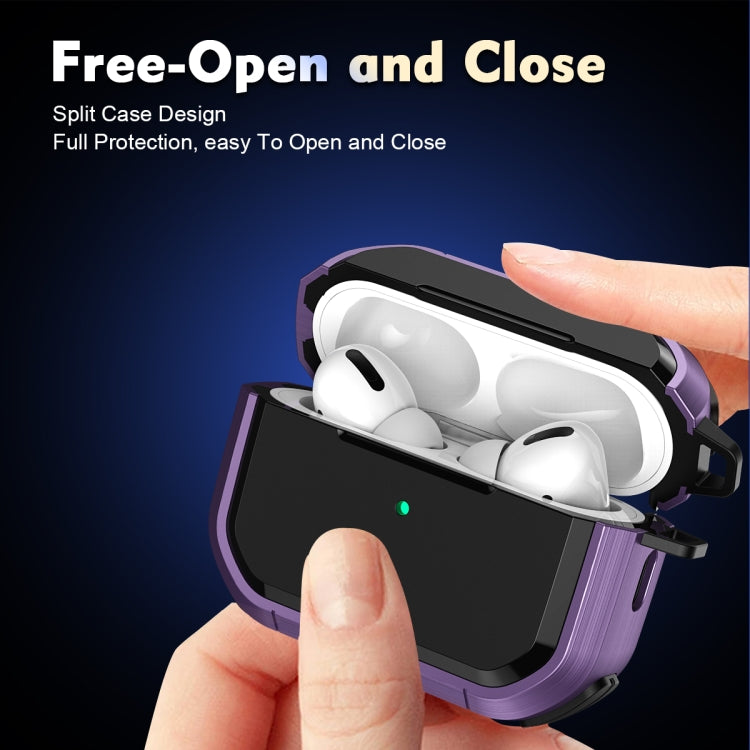 For AirPods Pro / Pro 2 Armor TPU + PC Earbuds Box Protective Case with Metal Buckle(Gold) - For AirPods Pro 2 by buy2fix | Online Shopping UK | buy2fix