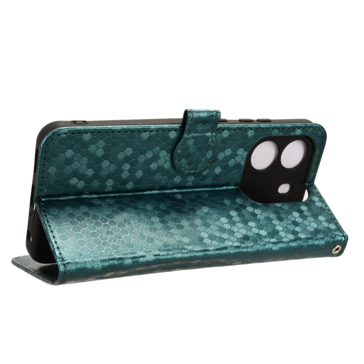 For Blackview Wave 6C Honeycomb Dot Texture Leather Phone Case(Green) - More Brand by buy2fix | Online Shopping UK | buy2fix