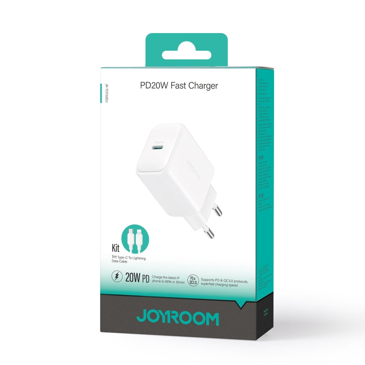 JOYROOM JR-TCF20 PD20W Type-C Port Charger Kit with Type-C to 8 Pin Cable, Plug:EU Plug(White) - USB Charger by JOYROOM | Online Shopping UK | buy2fix