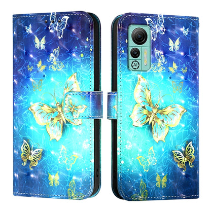 For Ulefone Note 14 3D Painting Horizontal Flip Leather Phone Case(Golden Butterfly) - Ulefone Cases by buy2fix | Online Shopping UK | buy2fix