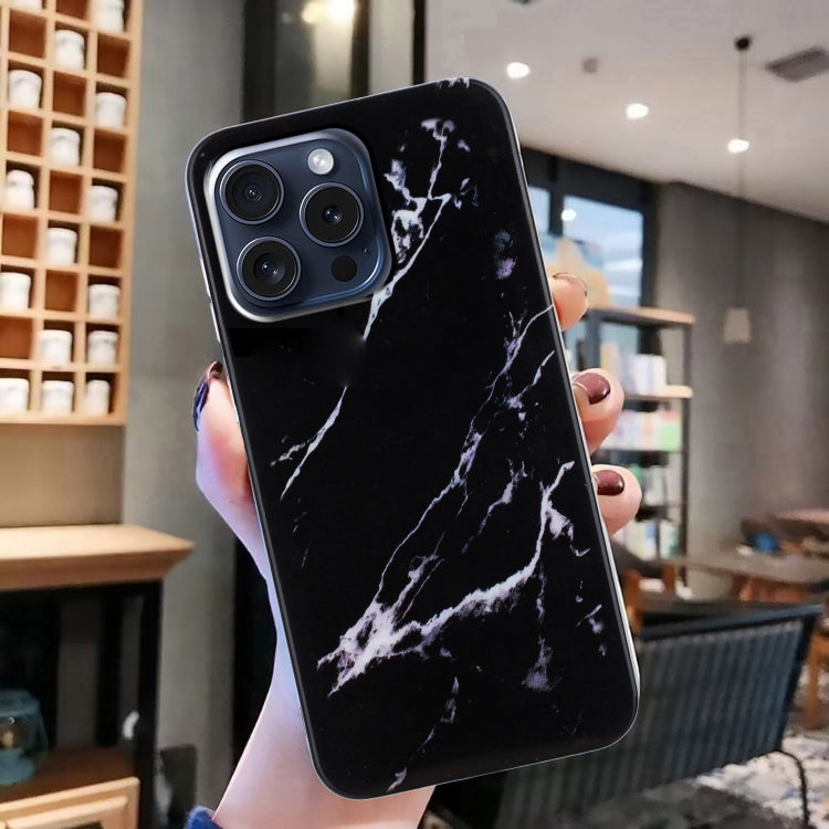 For iPhone 16 Pro Max IMD Marble TPU Phone Case(Black) - iPhone 16 Pro Max Cases by buy2fix | Online Shopping UK | buy2fix