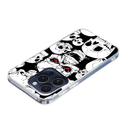 For iPhone 16 Pro Max Colored Drawing Pattern TPU Phone Case(Skull) - iPhone 16 Pro Max Cases by buy2fix | Online Shopping UK | buy2fix