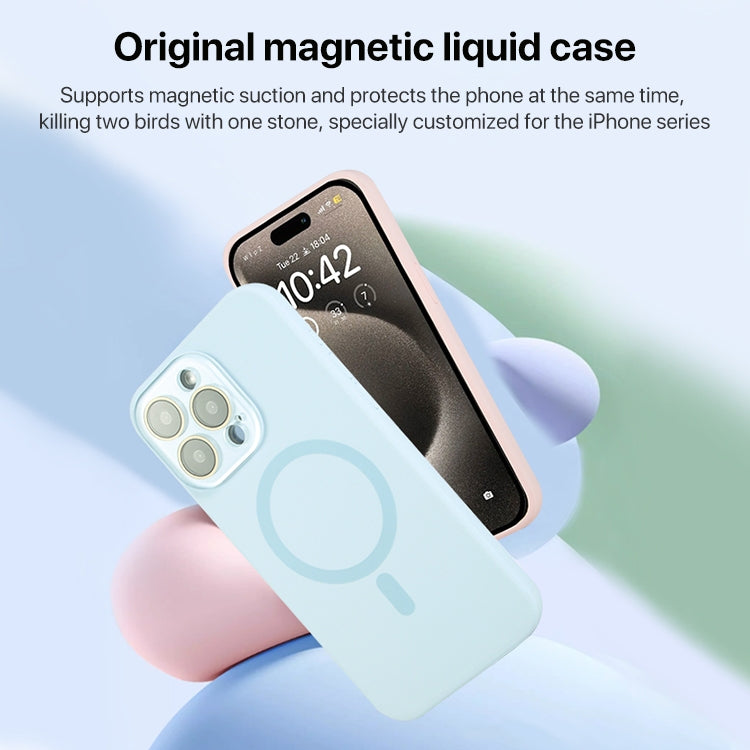 For iPhone 15 Plus MagSafe Liquid Silicone Full Coverage Phone Case with Lens Film(Purple) - iPhone 15 Plus Cases by buy2fix | Online Shopping UK | buy2fix