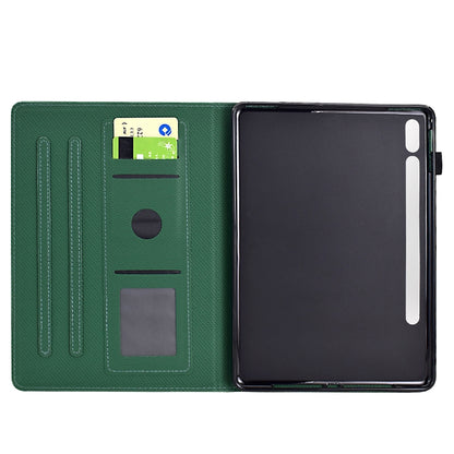 For Samsung Galaxy Tab S9 / S9 FE Solid Color Fiber Texture Smart Tablet Leather Case(Green) - Galaxy Tab S9 Cases by buy2fix | Online Shopping UK | buy2fix