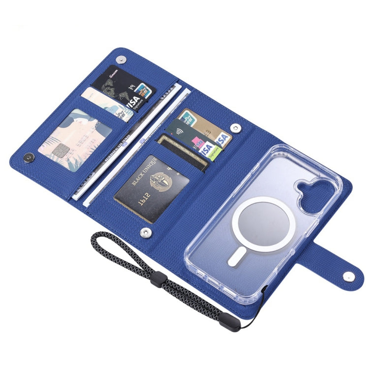 For iPhone 16 ViLi GHA-C Series RFID MagSafe Magnetic Flip Leather Phone Case(Blue) - iPhone 16 Cases by ViLi | Online Shopping UK | buy2fix