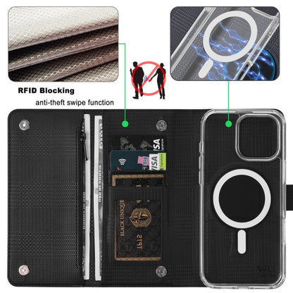 For iPhone 16 Pro ViLi GHB-C Series RFID MagSafe Magnetic Flip Leather Phone Case(Black) - iPhone 16 Pro Cases by ViLi | Online Shopping UK | buy2fix