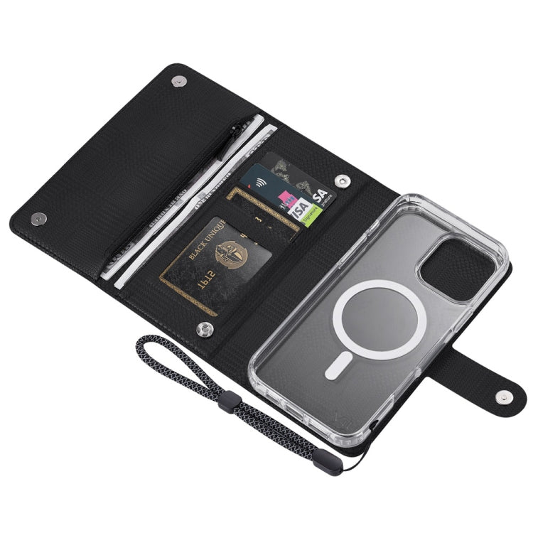 For iPhone 15 Plus ViLi GHB-C Series RFID MagSafe Magnetic Flip Leather Phone Case(Black) - iPhone 15 Plus Cases by ViLi | Online Shopping UK | buy2fix