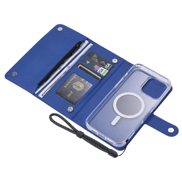 For iPhone 13 Pro Max ViLi GHB-C Series RFID MagSafe Magnetic Flip Leather Phone Case(Blue) - iPhone 13 Pro Max Cases by ViLi | Online Shopping UK | buy2fix