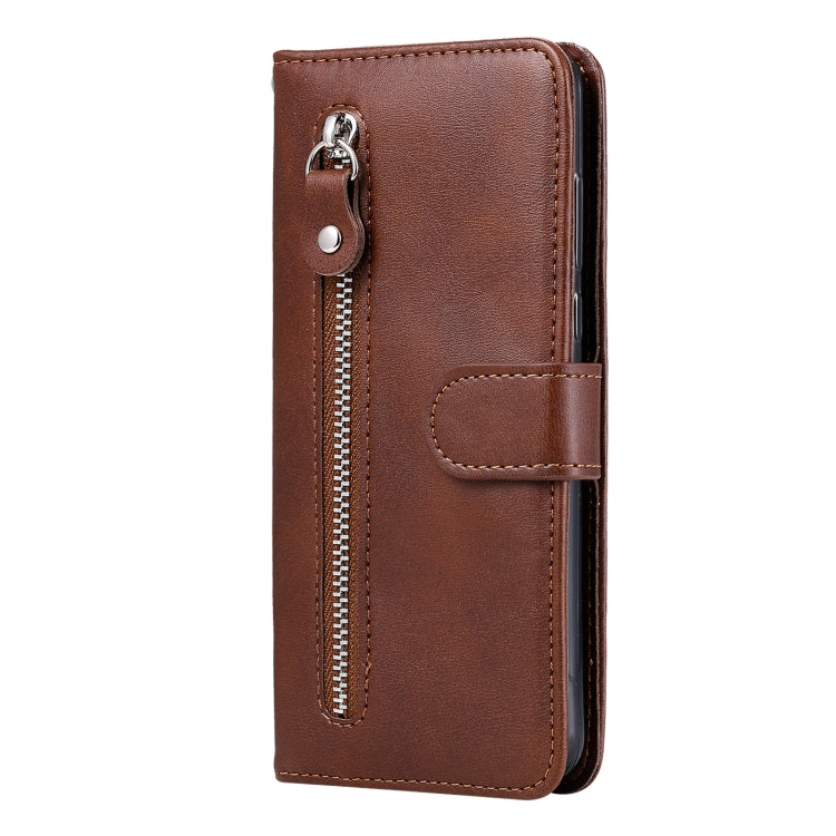 For Samsung Galaxy S25 Ultra 5G Fashion Calf Texture Zipper Leather Phone Case(Brown) - Galaxy S25 Ultra 5G Cases by buy2fix | Online Shopping UK | buy2fix