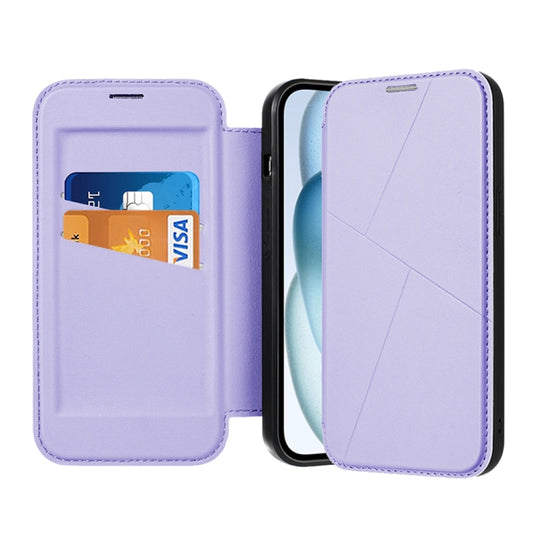 For iPhone 15 Plus / 14 Plus Magnetic Armor Series RFID Card Slots Leather Phone Case(Purple) - iPhone 15 Plus Cases by buy2fix | Online Shopping UK | buy2fix