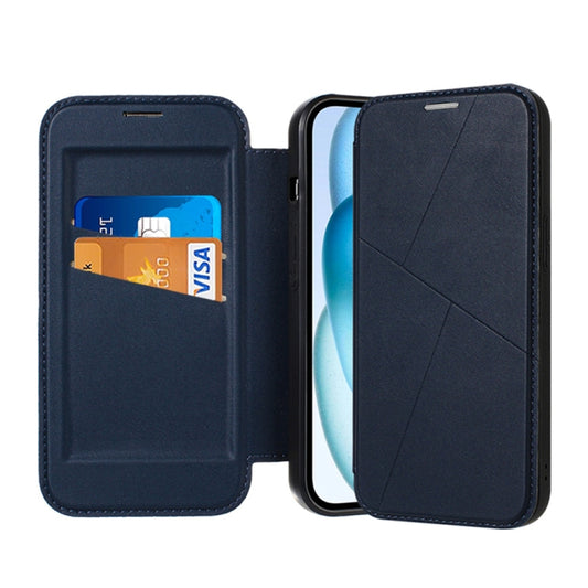 For iPhone 13 Pro Magnetic Armor Series RFID Card Slots Leather Phone Case(Blue) - iPhone 13 Pro Cases by buy2fix | Online Shopping UK | buy2fix