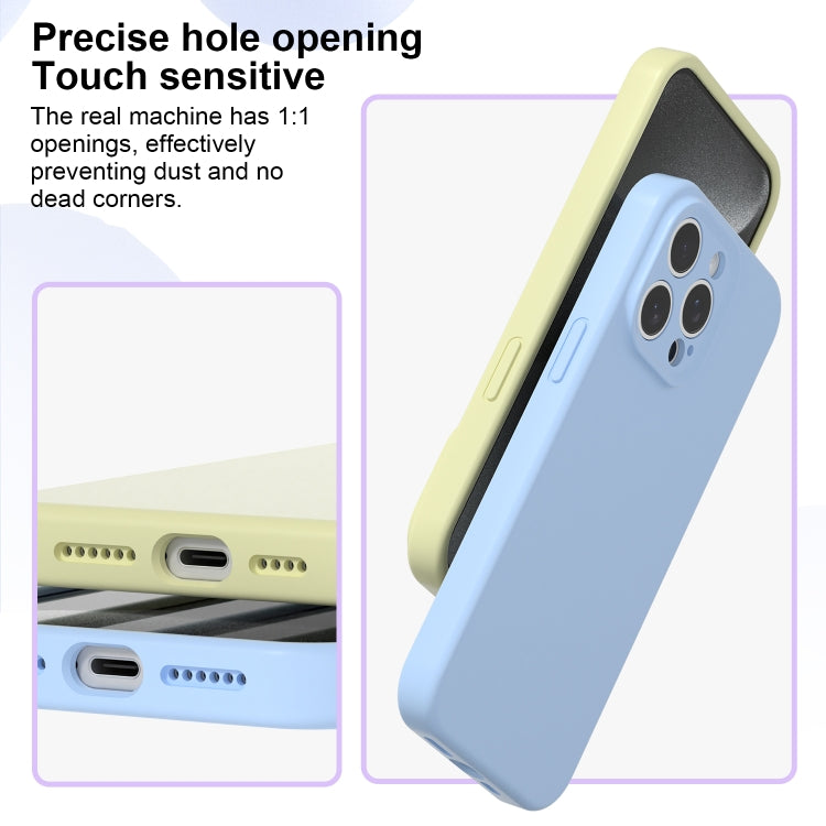 For iPhone 16 Pro Max Precise Hole Liquid Silicone Jelly Color Full Coverage Phone Case(Glacier Blue) - iPhone 16 Pro Max Cases by buy2fix | Online Shopping UK | buy2fix