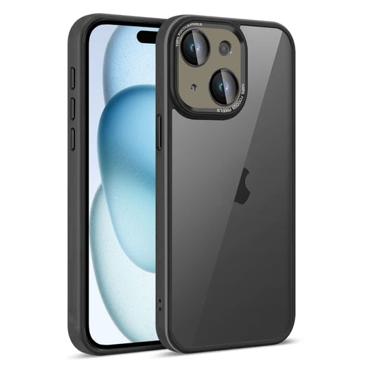 For iPhone 15 Plus Colorful Armor Lens Film Translucent Phone Case(Black) - iPhone 15 Plus Cases by buy2fix | Online Shopping UK | buy2fix