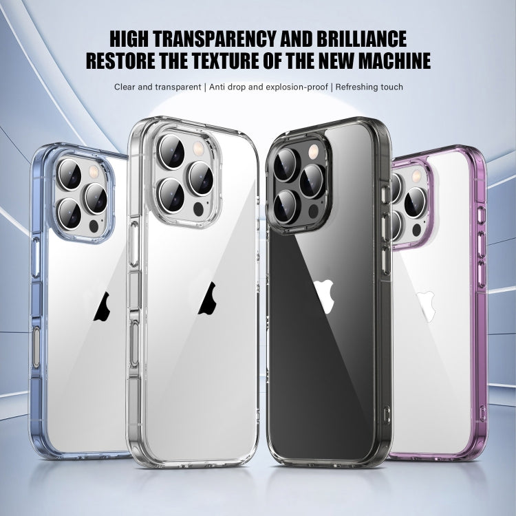 For iPhone 16 Pro Max PC Hybrid TPU Full Coverage Shockproof Phone Case(Transparent Black) - iPhone 16 Pro Max Cases by buy2fix | Online Shopping UK | buy2fix