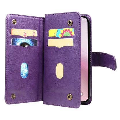 For iPhone SE 2024 Multi-Function Wallet 10 Card Slots Leather Phone Case(Violet) - More iPhone Cases by buy2fix | Online Shopping UK | buy2fix