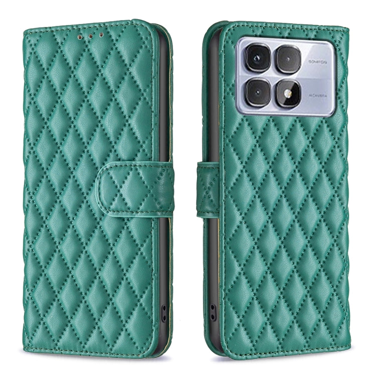 For Redmi K70 Ultra Diamond Lattice Wallet Flip Leather Phone Case(Green) - Xiaomi Cases by buy2fix | Online Shopping UK | buy2fix