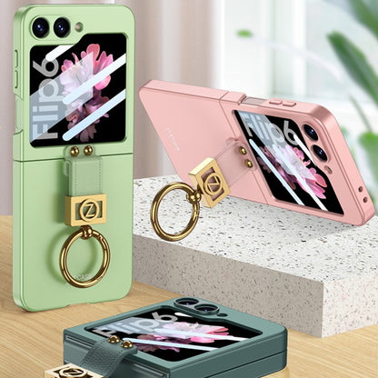 For Samsung Galaxy Z Flip6 GKK Integrated Ultra-thin Phone Case with Z Ring Holder(Light Green) - Galaxy Z Flip6 5G Cases by GKK | Online Shopping UK | buy2fix