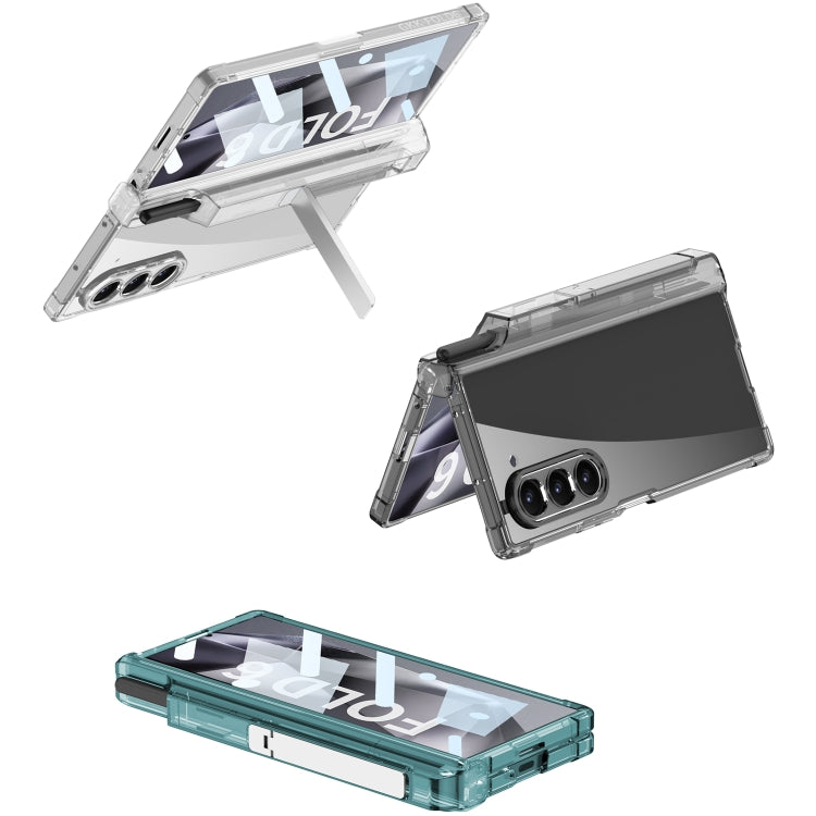 For Samsung Galaxy Z Fold6 GKK Integrated Airbag Hinge Full Coverage Phone Case with Holder / Pen Box, Not Included Pen(Transparent) - Galaxy Z Fold6 5G Cases by GKK | Online Shopping UK | buy2fix