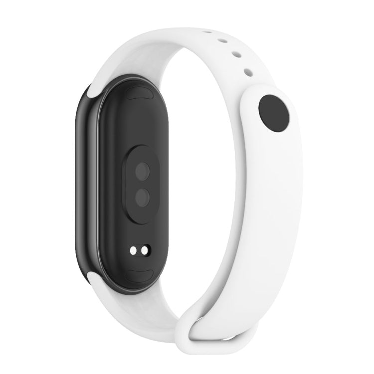 For Xiaomi Smart Band 9 / 8 MIJOBS Metal Buckle Solid Color Silicone Watch Band(White) - Watch Bands by MIJOBS | Online Shopping UK | buy2fix