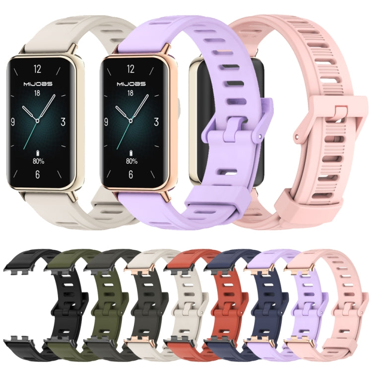 For Honor Band 9 MIJOBS Flat Hole Breathable TPU Watch Band(Taro Purple Rose Gold) - Watch Bands by MIJOBS | Online Shopping UK | buy2fix