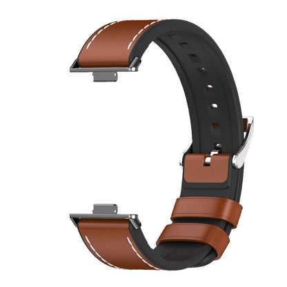 For Huawei Watch Fit3 MIJOBS TPU Leather Watch Band(Brown Black) - Watch Bands by MIJOBS | Online Shopping UK | buy2fix