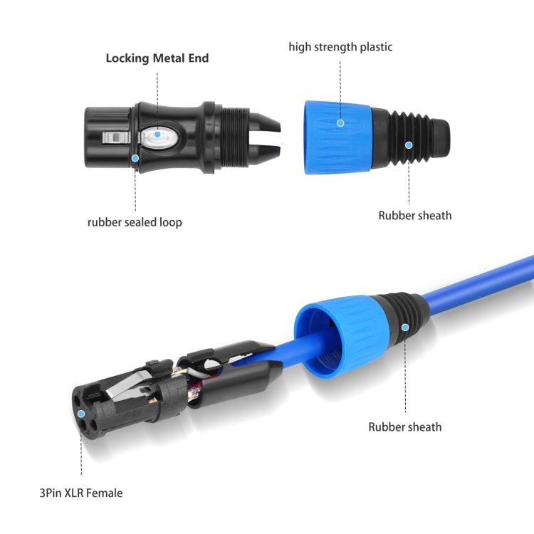 JC1015 XLR 3pin Male to Female Audio Cable, Length:5m(Yellow) - Microphone Audio Cable & Connector by buy2fix | Online Shopping UK | buy2fix