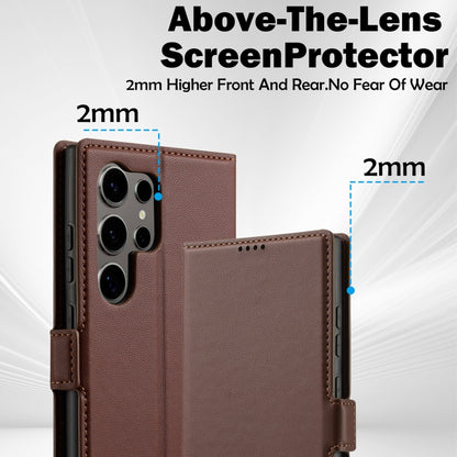 For Samsung Galaxy S24 Ultra 5G LC.IMEEKE L1 Series Frosted Fine Texture PU Phone Case(Brown) - Galaxy S24 Ultra 5G Cases by LC.IMEEKE | Online Shopping UK | buy2fix