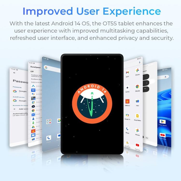 OUKITEL OT5S Tablet PC 12 inch 2.4K Screen, 6GB+256GB, Android 14 Unisoc Tiger T606 Octa Core, Support Dual SIM 4G Network, EU Plug(Grey) - Other by OUKITEL | Online Shopping UK | buy2fix