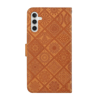 For Samsung Galaxy S25+ 5G Ethnic Style Embossed Pattern Leather Phone Case(Brown) - Galaxy S25+ 5G Cases by buy2fix | Online Shopping UK | buy2fix