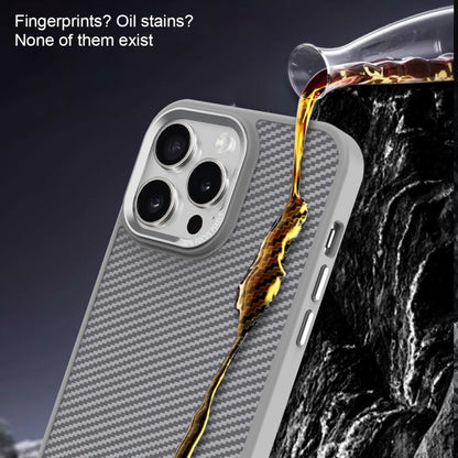 For iPhone 13 Pro Max Carbon Fiber Texture MagSafe Magnetic Shockproof Phone Case(Grey) - iPhone 13 Pro Max Cases by buy2fix | Online Shopping UK | buy2fix