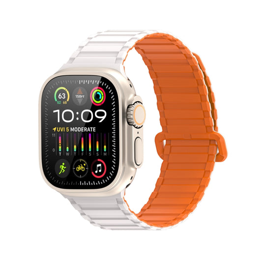 For Apple Watch Series 5 44mm DUX DUCIS KJ Series Magnetic Buckle Silicone Watch Band(Starlight Orange) - Watch Bands by DUX DUCIS | Online Shopping UK | buy2fix