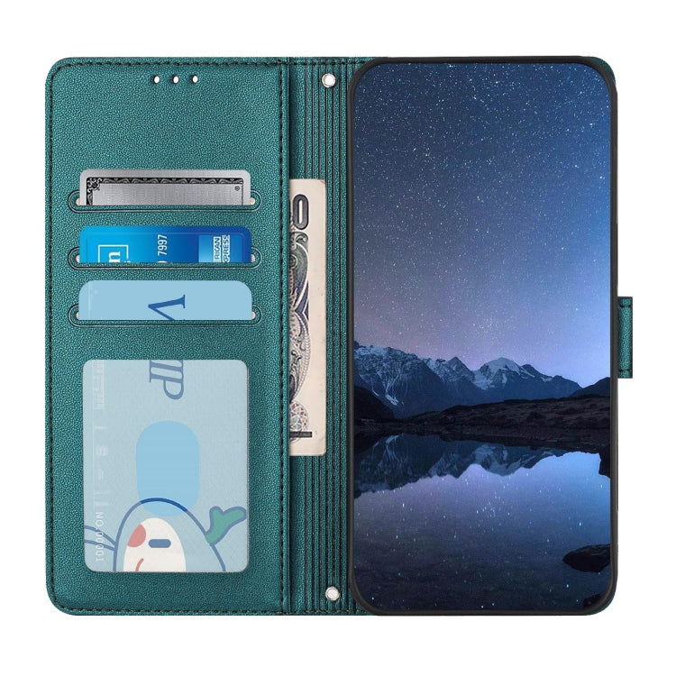 For Redmi K70 Ultra 5G Global Cat Rat Embossed Pattern RFID Leather Phone Case with Lanyard(Peacock Green) - Xiaomi Cases by buy2fix | Online Shopping UK | buy2fix