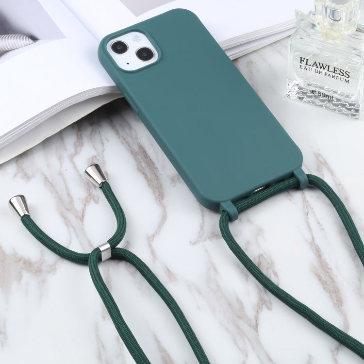 For iPhone 16 Pro Max Candy Colors TPU Protective Phone Case with Lanyard(Dark Green) - iPhone 16 Pro Max Cases by buy2fix | Online Shopping UK | buy2fix