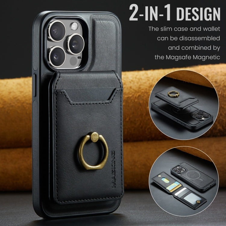 For iPhone 15 DG.MING K1 MagSafe Detachable Wallet RFID Back Cover Phone Case(Black) - iPhone 15 Cases by DG.MING | Online Shopping UK | buy2fix