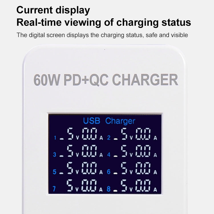 A8B 50W 8 Ports USB Smart Charging Station with Digital Display, Plug:UK Plug - Multifunction Charger by buy2fix | Online Shopping UK | buy2fix