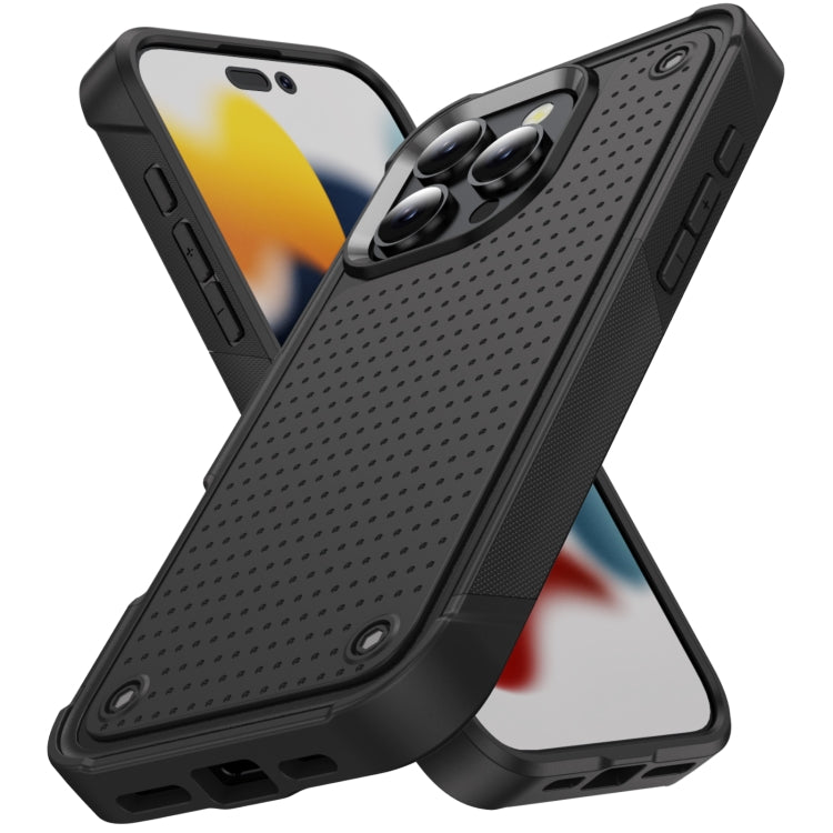 For iPhone 16 Pro PC + TPU Shockproof Protective Phone Case(Black+Black) - iPhone 16 Pro Cases by buy2fix | Online Shopping UK | buy2fix