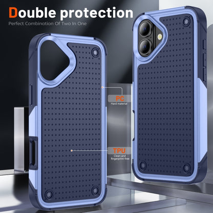 For iPhone 16 PC + TPU Shockproof Protective Phone Case(Light Purple+Sapphire Blue) - iPhone 16 Cases by buy2fix | Online Shopping UK | buy2fix