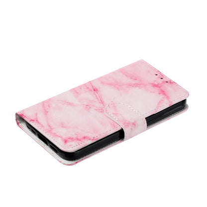 For iPhone 16 Plus Colored Drawing Marble Pattern Leather Phone Case(Pink Marble) - iPhone 16 Plus Cases by buy2fix | Online Shopping UK | buy2fix