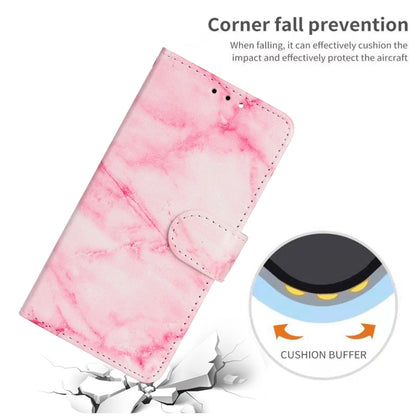 For iPhone 16 Plus Colored Drawing Marble Pattern Leather Phone Case(Pink Marble) - iPhone 16 Plus Cases by buy2fix | Online Shopping UK | buy2fix