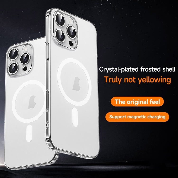 For iPhone 16 Pro Max SULADA Crystal Sand Series Electroplating Frosted MagSafe Magnetic Phone Case(Transparent) - iPhone 16 Pro Max Cases by SULADA | Online Shopping UK | buy2fix